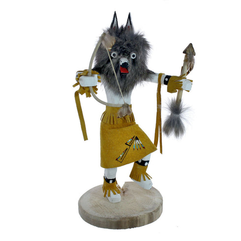 Native American Gray Wolf Kachina Doll NX11477